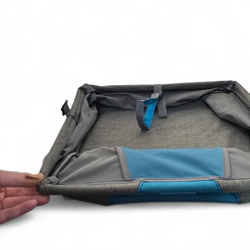 Kurgo Heather Dog Booster Seat Charcoal Blue Car Travel Pet Carrier Bed Small